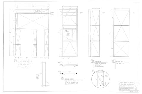 Hand drafted final project: Construction Elevation for A Streetcar Named Desire.