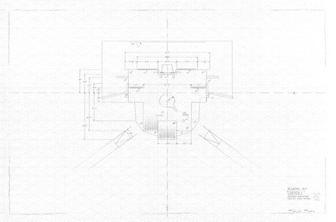 Hand drafted sketch of midterm project: Groundplan for Euridice.