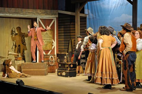 Closer view of barn for Elixir of Love during show.