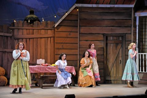 Closer view of shack for Elixir of Love during show.