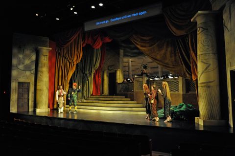 Wide view of the set for Magic Flute.