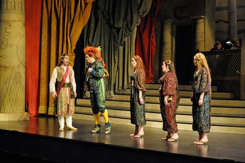 Close up view of stairs for Magic Flute during show.