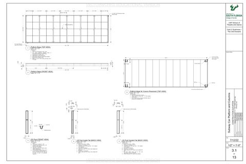 Construction Elevation for the subway platforms in The Dutchman and The Owl Answers.